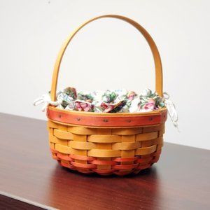 Longaberger 1998 Mother's Day Basket, Floral Liner and Protector
